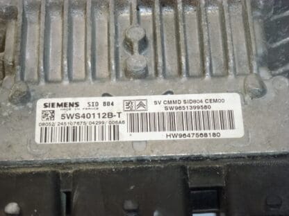 Calculateur Siemens SID 804 Citroën Peugeot 5WS40112B-T 1942G3